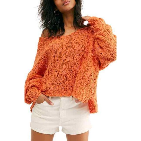 Free People Sweaters - Free People Sunday Shore Cotton Blend Sweater Sz M
